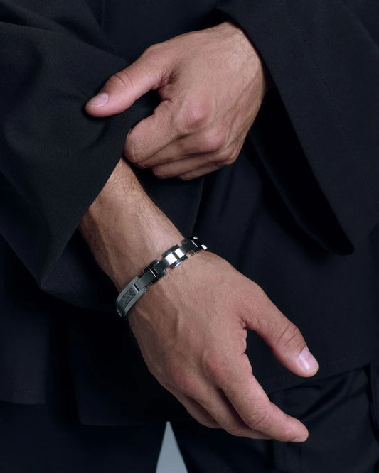 Stainless Steel Muonionalusta Meteorite Bracelet