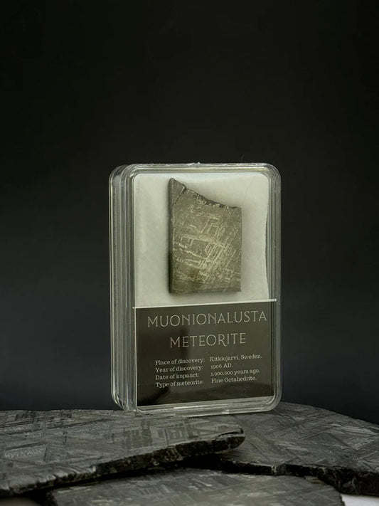 Muonionalusta Meteorite Display – 10.11g Encased Specimen