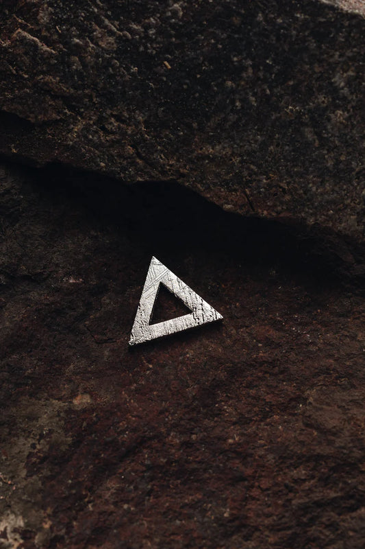 Triangle Pendant with Muonionalusta Meteorite