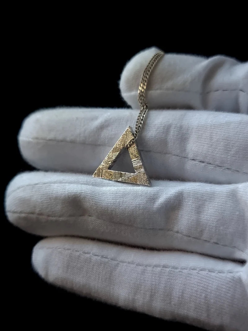 Triangle Pendant with Muonionalusta Meteorite
