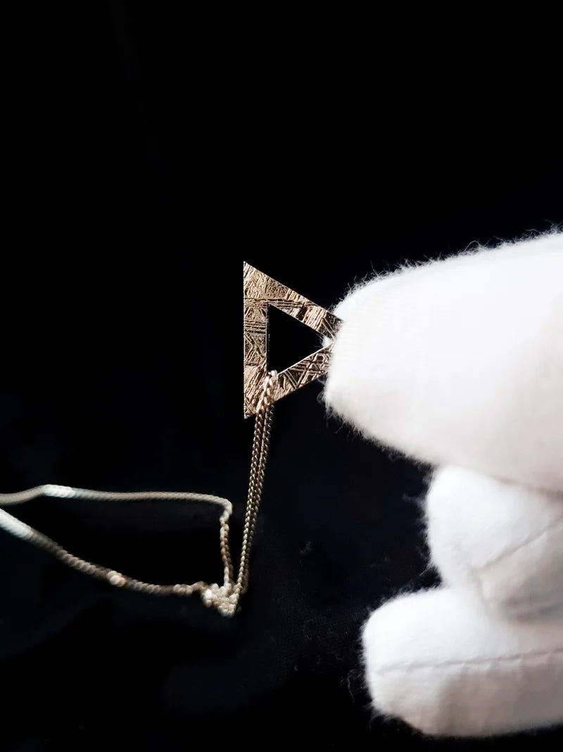 Triangle Pendant with Muonionalusta Meteorite
