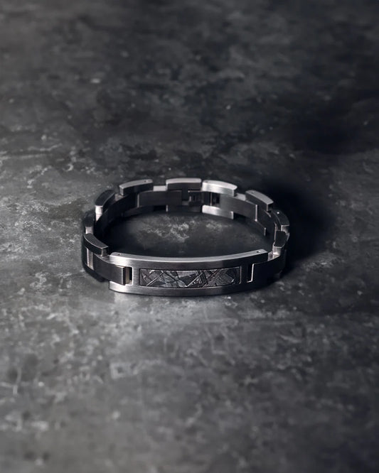Stainless Steel Muonionalusta Meteorite Bracelet
