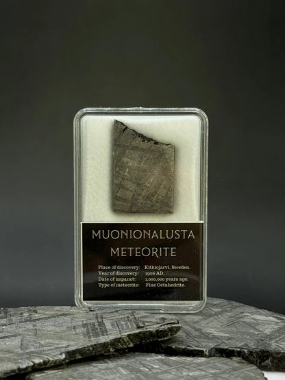 Muonionalusta Meteorite Display – 10.11g Encased Specimen