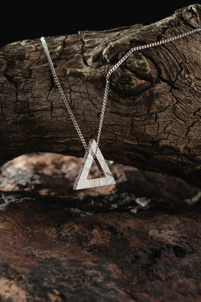 Triangle Pendant with Muonionalusta Meteorite