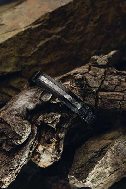 Genuine Leather & Carbon Fiber Muonionalusta Meteorite Bracelet